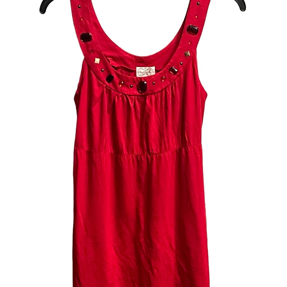 Red Gem Stone Tank Top
Size medium 
Color red
Condition like new - Picture 2 of 4